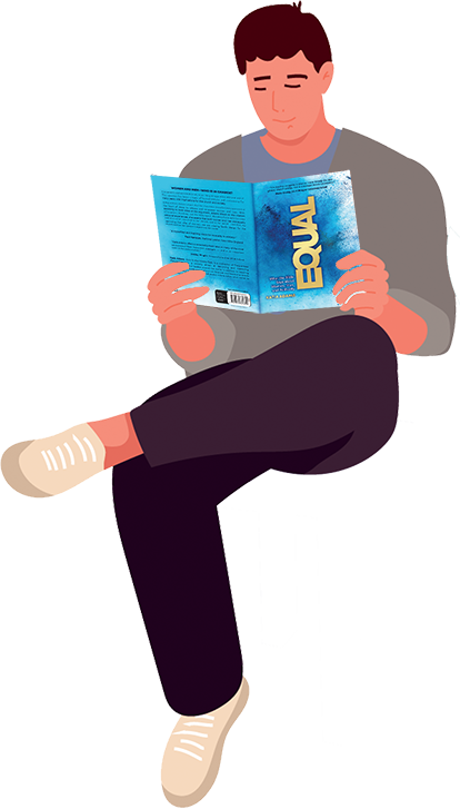 man reading equal