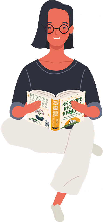 woman sat reading Restore Renew Rebuild