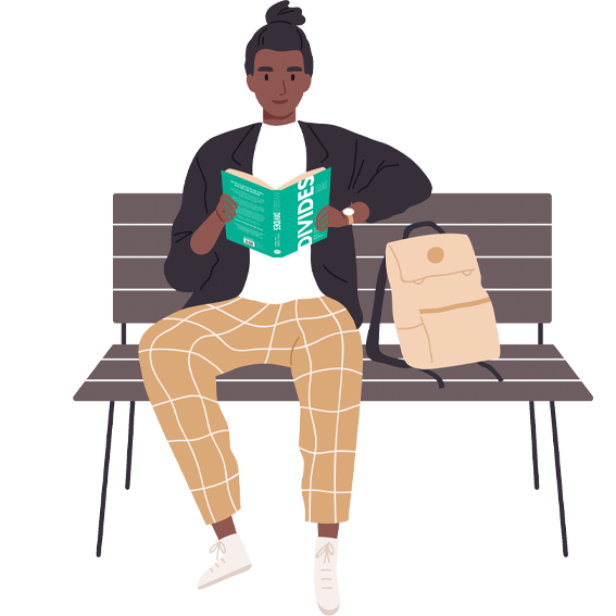 A woman lies on the sofa reading Restore Renew Rebuild