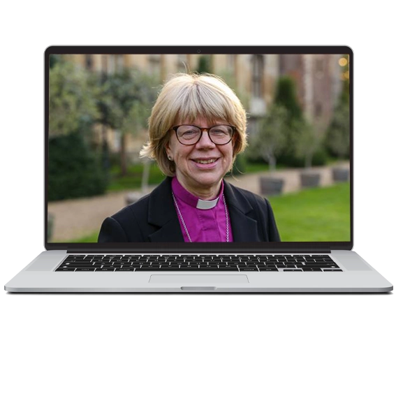 A laptop shows a video focused on Restore Renew Rebuild